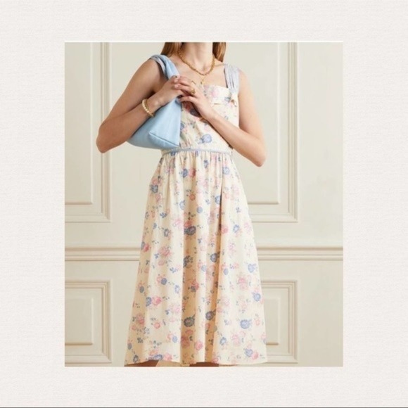 LoveShackFancy Dresses & Skirts - LoveShackFancy Carmine Midi Dress NWT Size 8 | Pastel Lemon Blueberry Floral